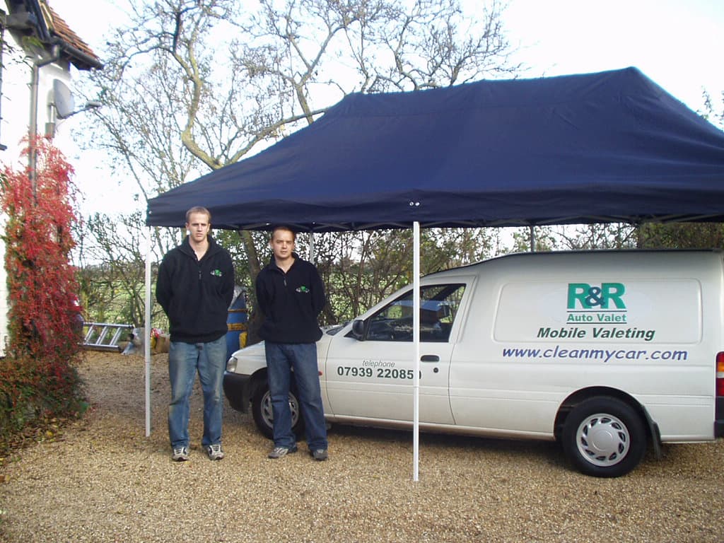 Nick Roach and Kingsley Read with the R&R Auto Valet Escort van