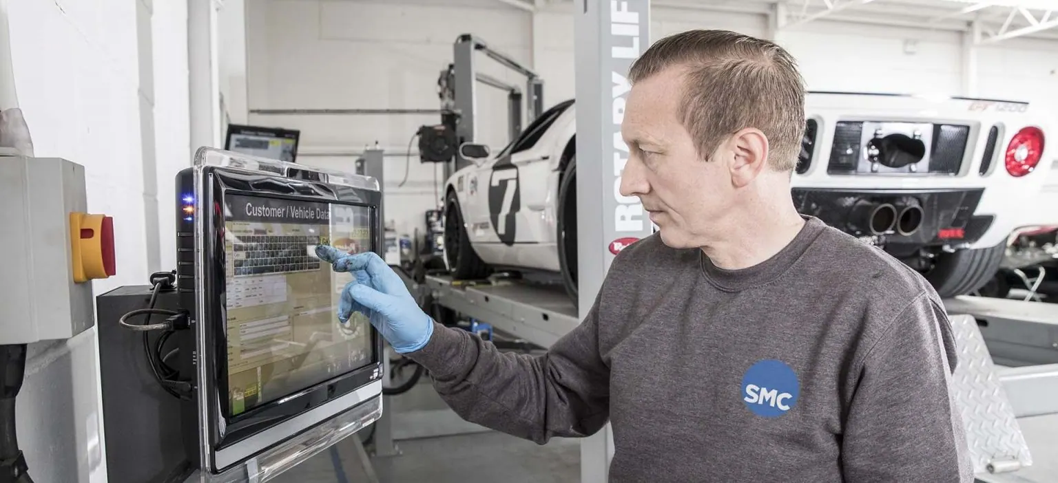 Imported car undergoing MOT testing