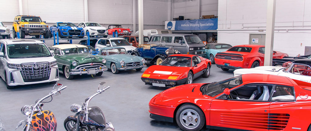 An example of all the different types of cars we ship from classics to modern day supercars